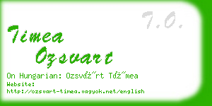 timea ozsvart business card